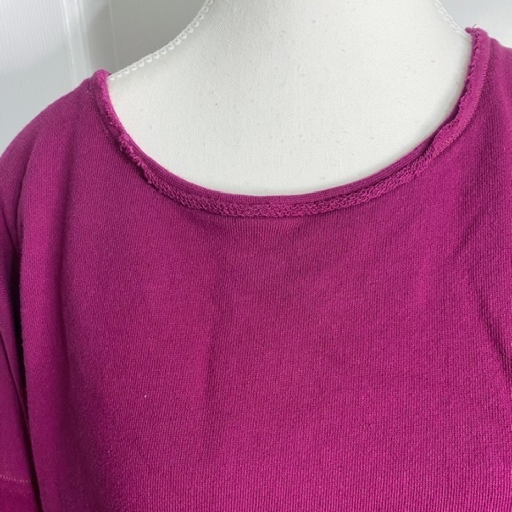 Crown & Ivy Crown purple with navy blue lace up the back 3/4 Sleeve‎ Top - Picture 3 of 11
